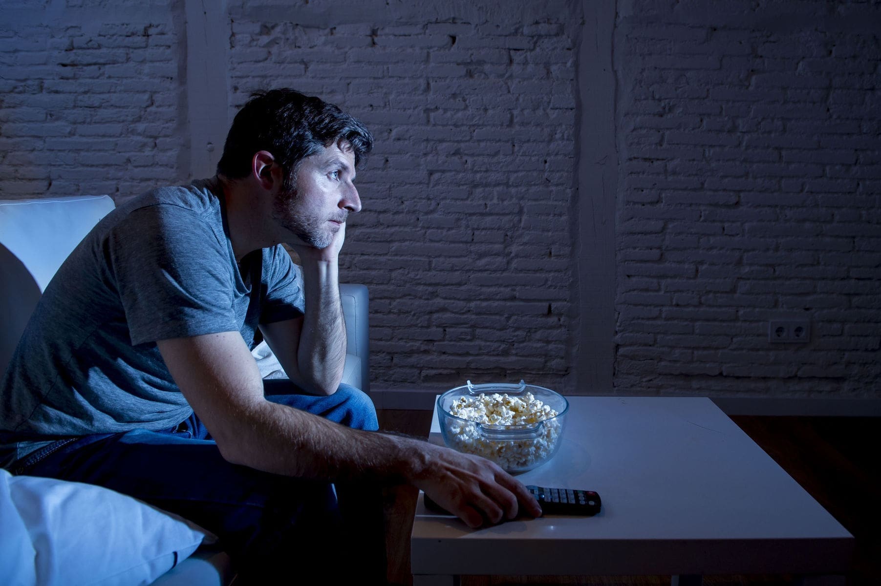Man isolating himself from friends and family