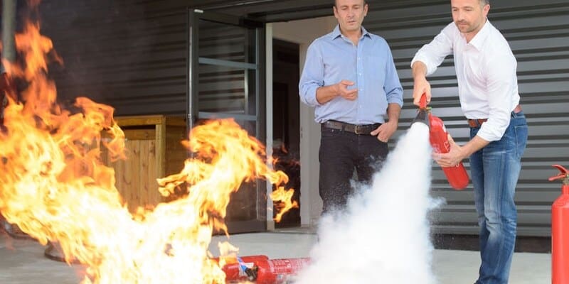 learning to use the fire extinguisher