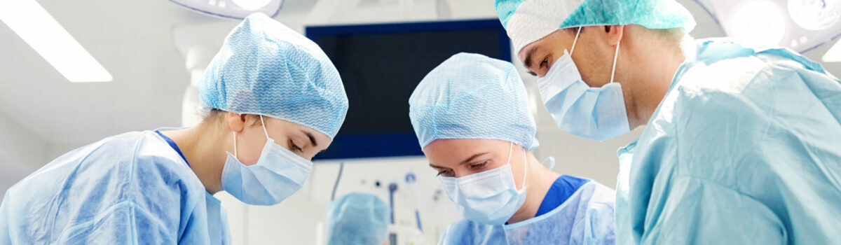 Doctors protecting themselves from bacteria Doctors protecting themselves from bacteria